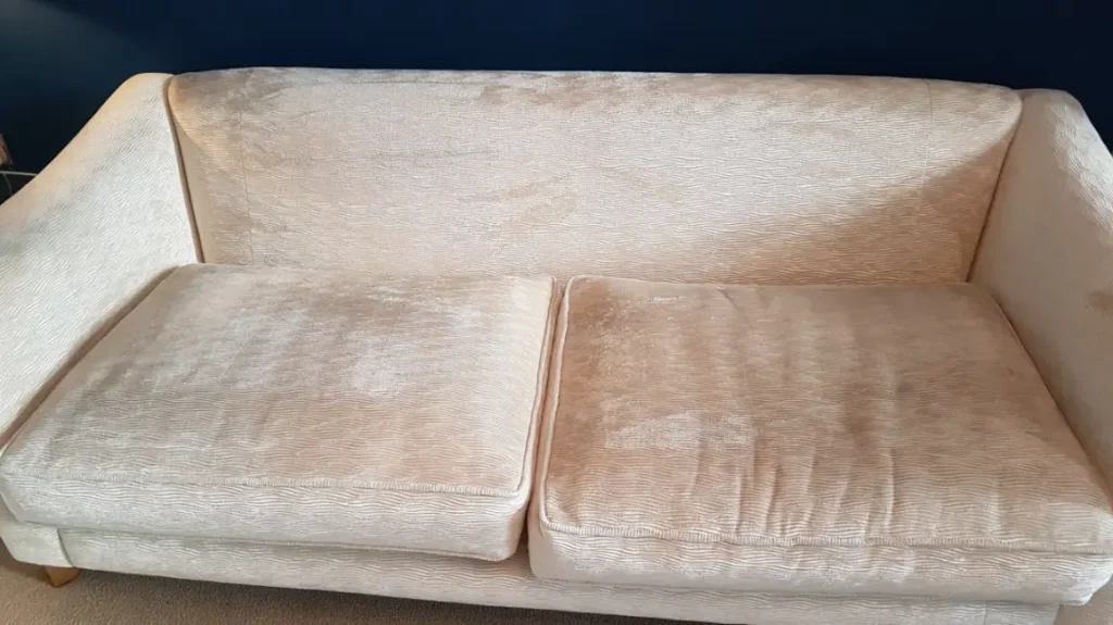 Designer sofa cleaned by Daventry carpet cleaning