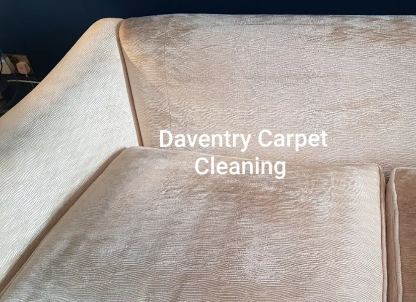 Designer sofa with wine spill cleaned by Daventry carpet cleaning
